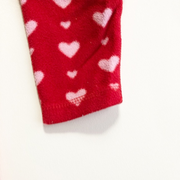 Leveret Hearts Valentines Fleece 2 Pc Pajamas PJ Set Big Girls Fits Size 8 - Picture 3 of 8